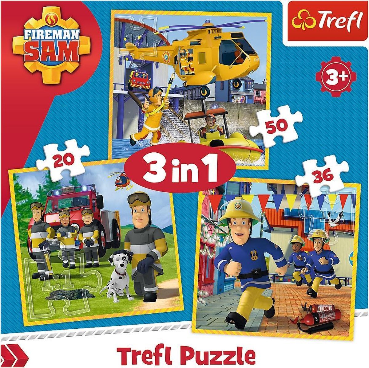 Trefl Puzzel Brandweerman Sam 3 in 1: 20/36/50 stukjes
