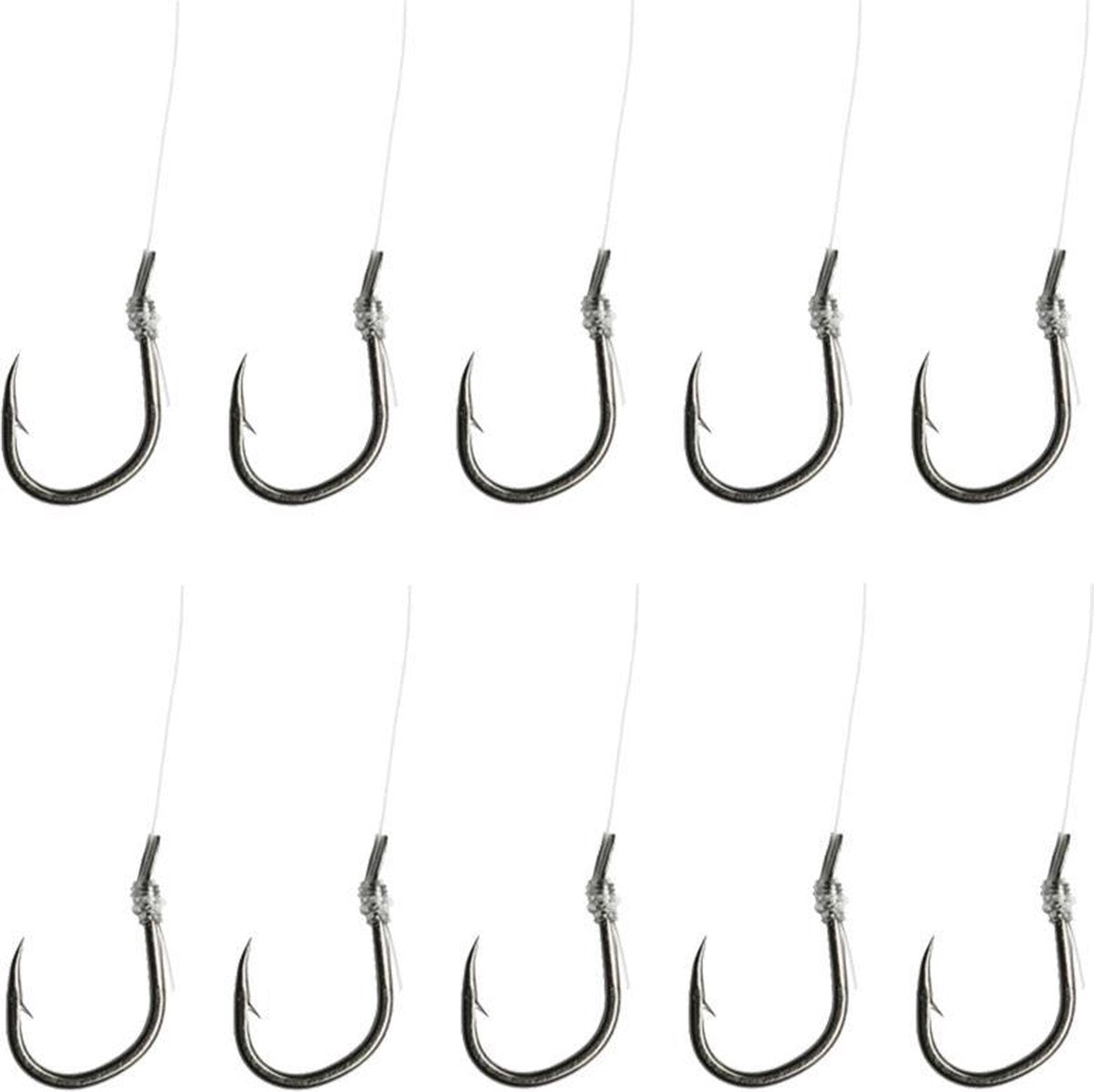 Dam Spezi Feeder - Onderlijn - Haakmaat 8 - 0.20mm - 2.5kg - 5.5lbs - 90cm - 10 Stuks - Zilver