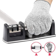 Messenslijper - RVS - Anti-Slip - Ergonomisch - Polijsten- Botte Messen- Door Trekslijper + Handschoen