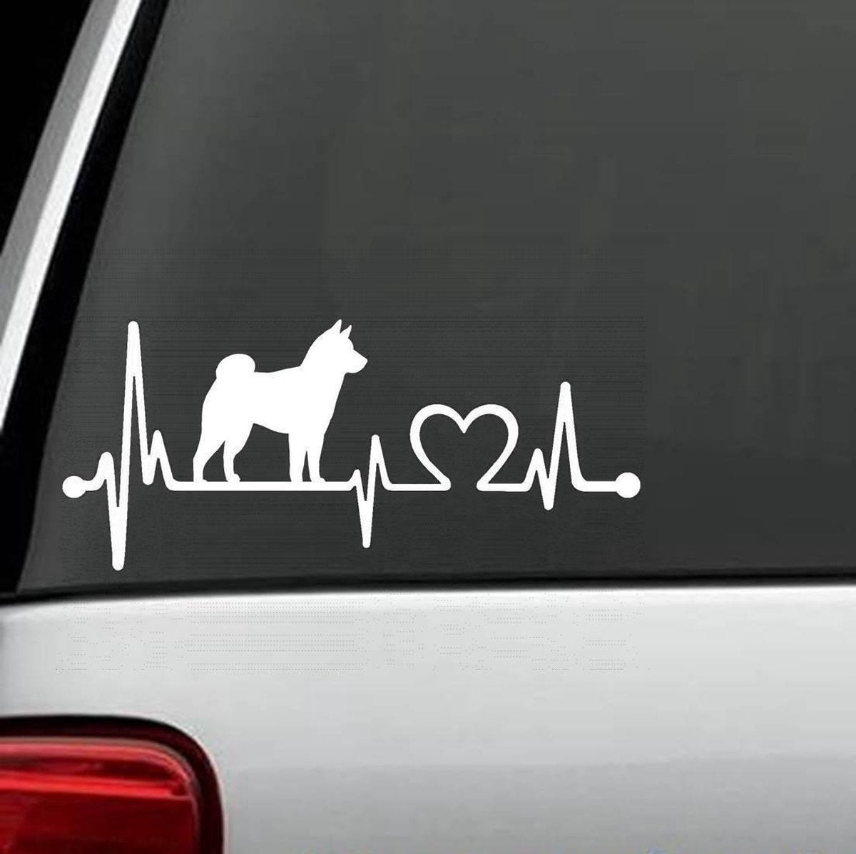 Keroks Shiba Inu autosticker - Shiba heartline - Shiba sticker