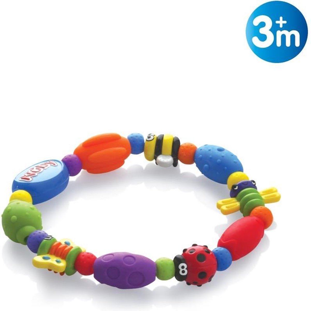 NÛBY Bijtring Speelse Bijtketting Bug-A-Loop - Veilig & Vermindert Tandpijn - 3M+