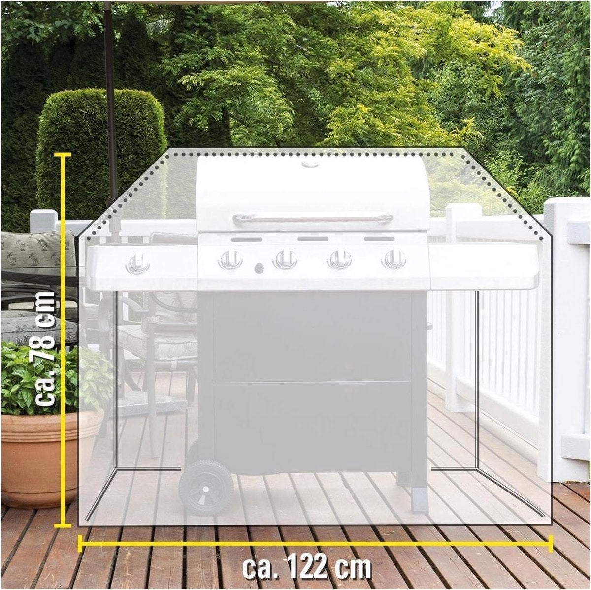 Afdekhoes/beschermhoes rechthoekige barbecue/bbq 122 x 71 x 78 cm groen  - Afdekhoezen/beschermhoezen - Barbecuehoes - Barbecuebescherming