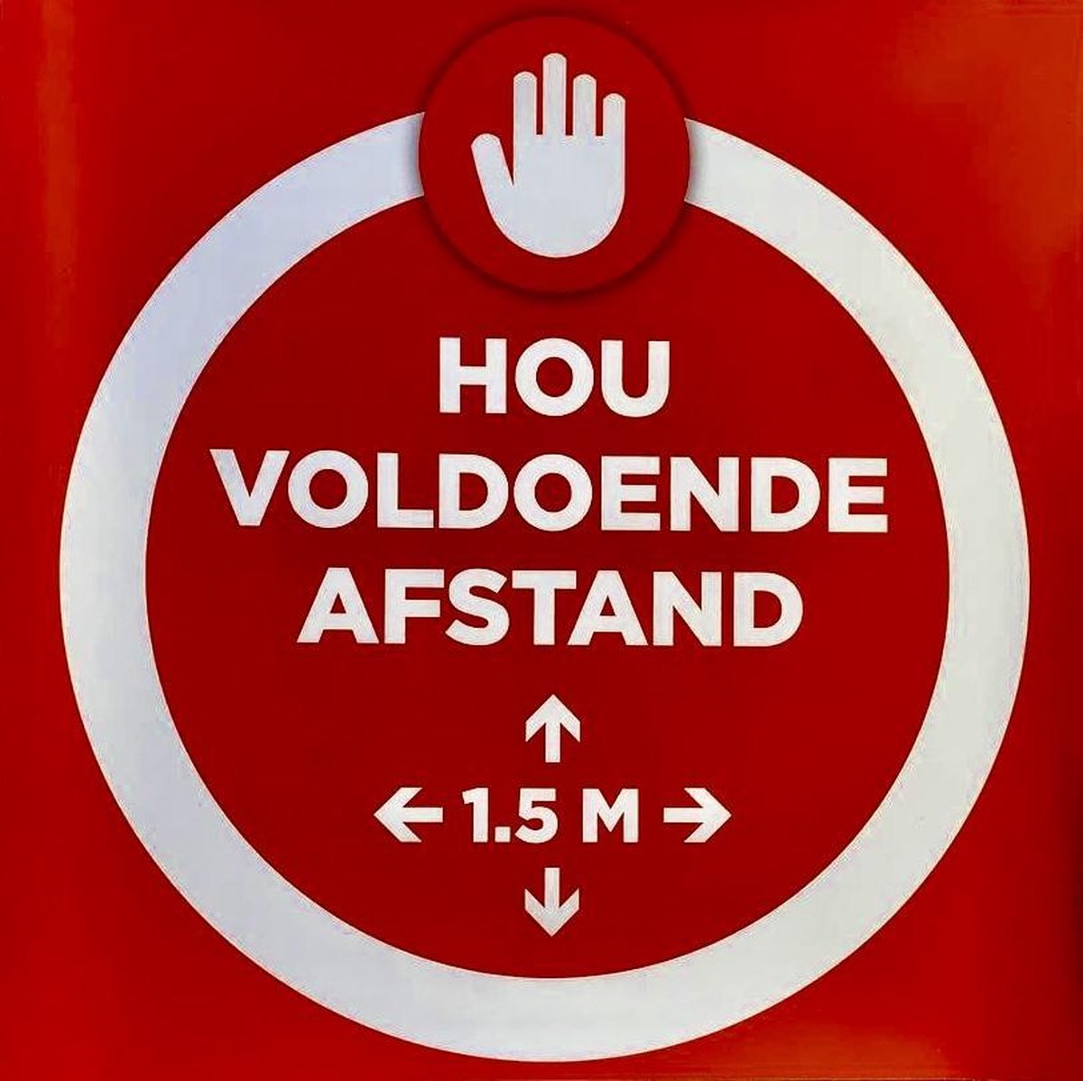 Corona vloersticker "houd voldoende afstand" 5 stuks