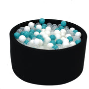 Ballenbak Grijs Zwart 90x40 met 250 ballen Turquoise