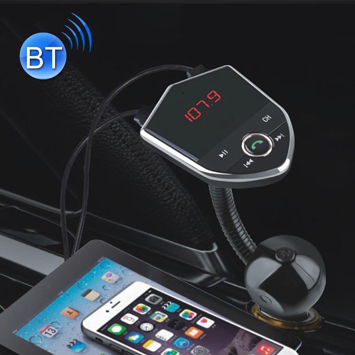 Bluetooth FM-zender Draadloze autoradioadapter Muziekspeler Handsfree bellen Carkit