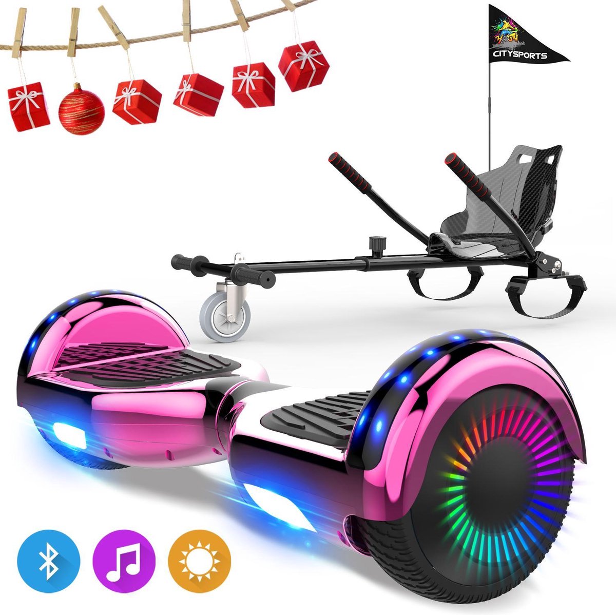 Evercross 6.5 inch Hoverboard met Flits Wielen