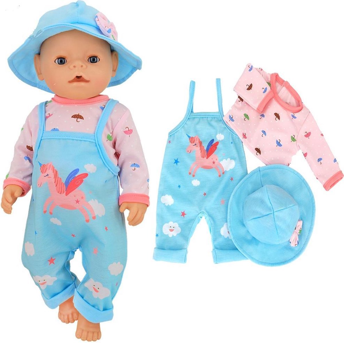 Dolldreams - Poppenkleding - Kleding set met Tuinbroek