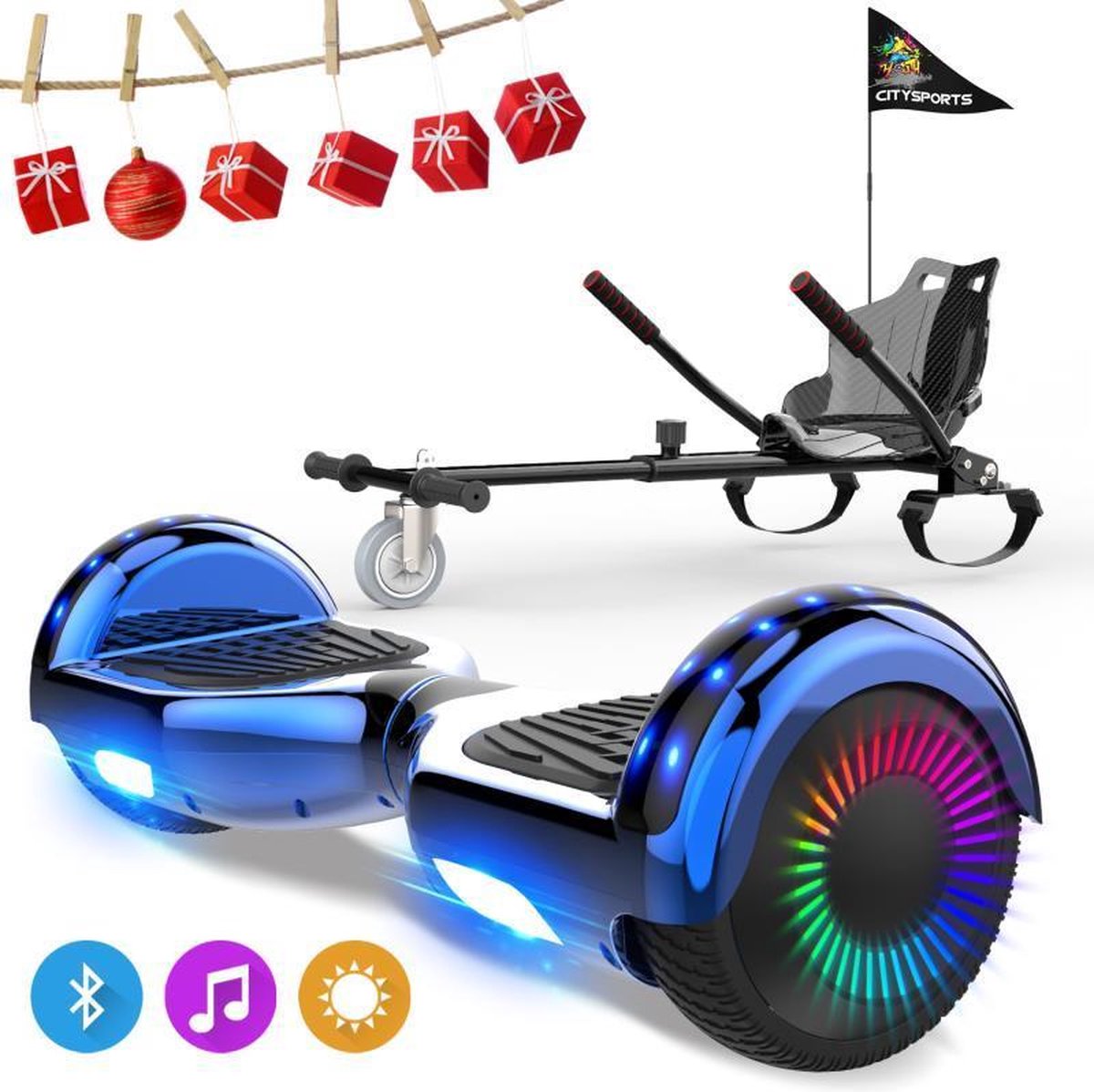 Evercross 6.5 inch Hoverboard met Flits Wielen