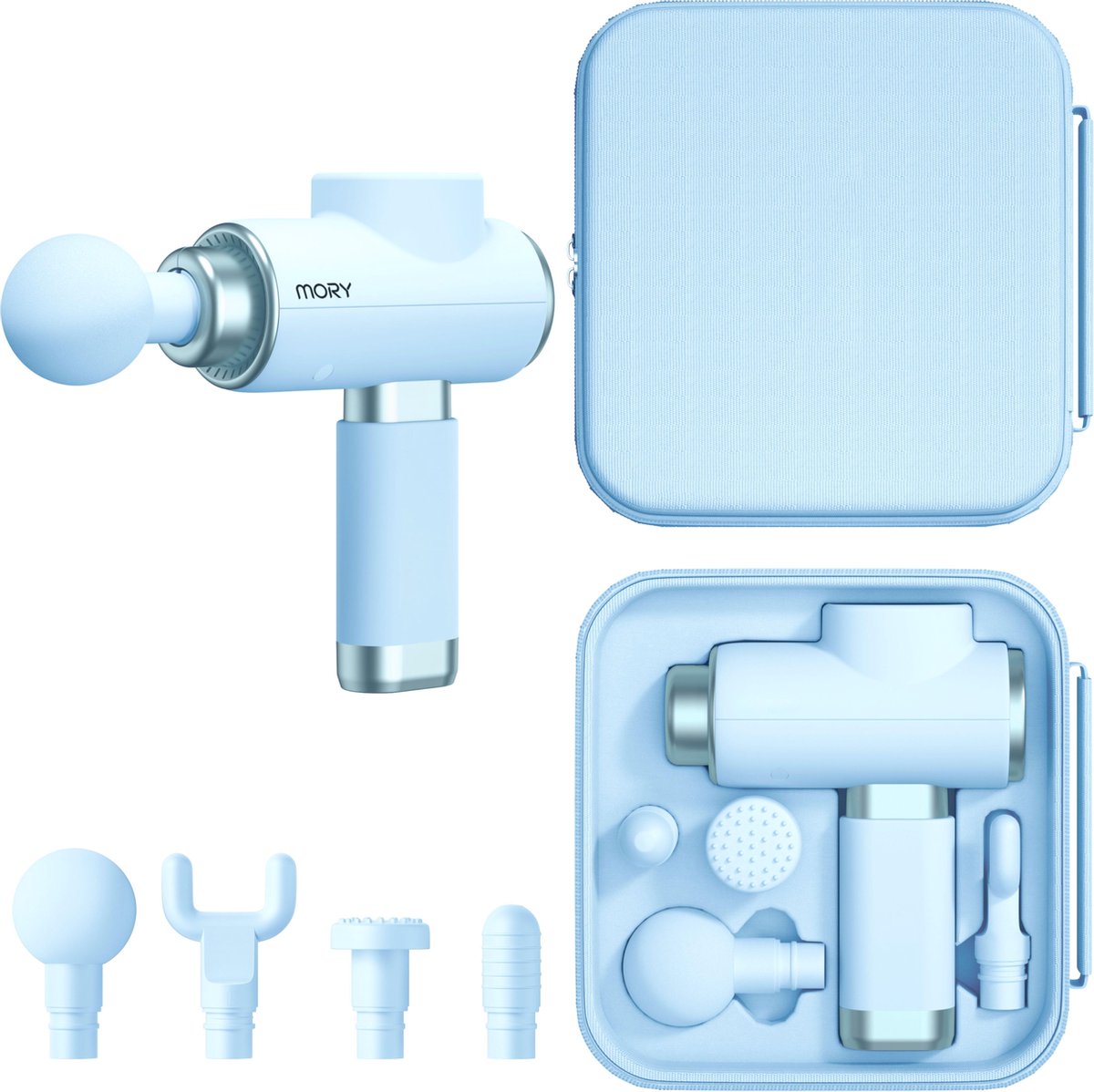 Elektrische massage gun - blauw - MASSAGE GUN - HANDMATIG - massageapparaten - sport en relax -