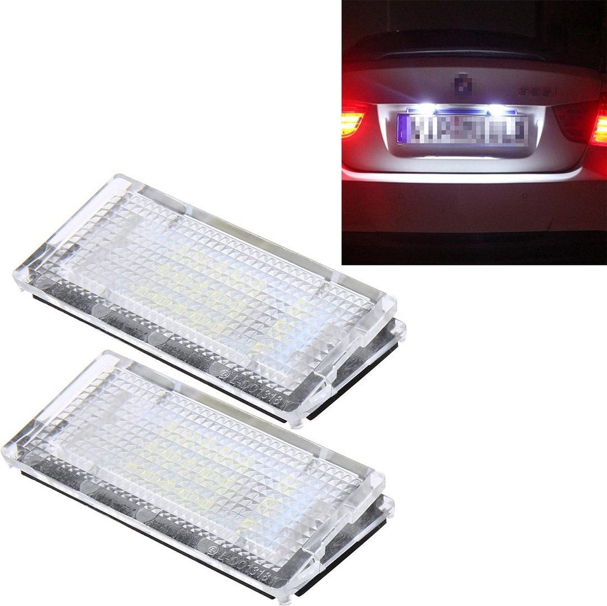 2 STKS Kentekenplaatverlichting met 18 SMD-3528 Lampen voor BMW E46 4D 1998-2003