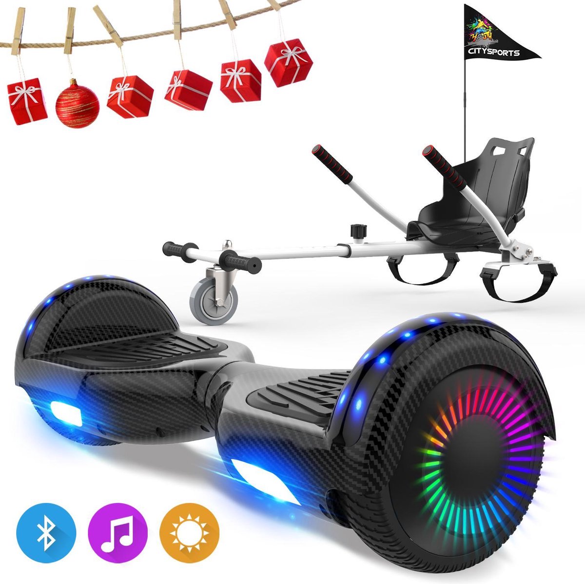 Evercross 6.5 inch Hoverboard met Flits Wielen