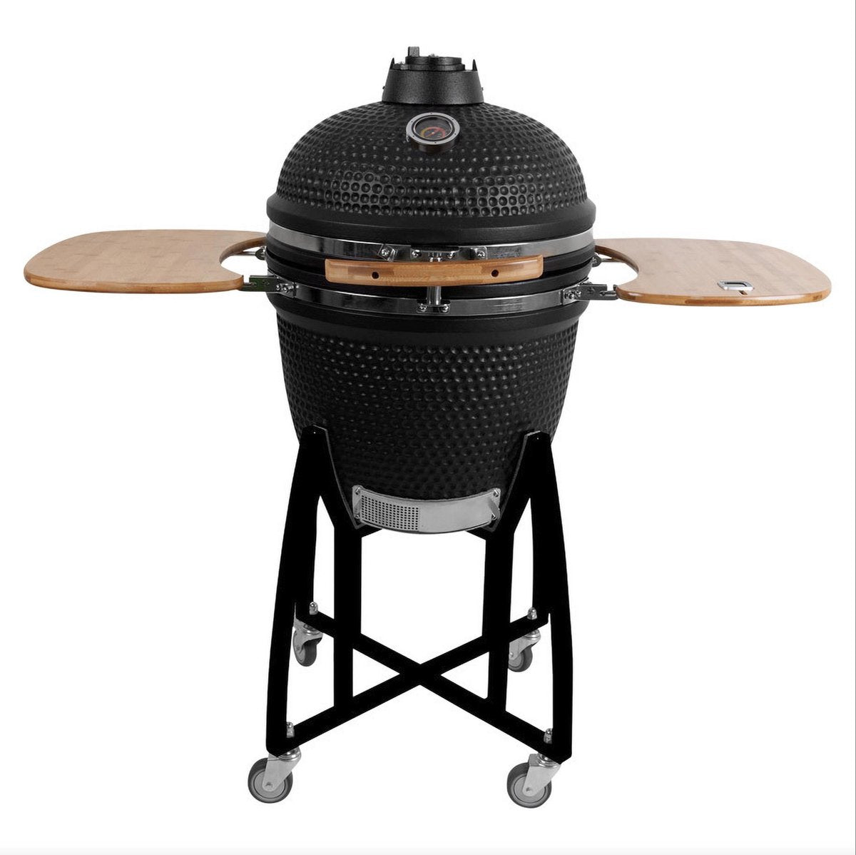 Patton Kamado Grill Houtskoolbarbecue - 21" - Grilloppervlak Ø 47 cm - Met Smart Thermometer - Mat Zwart