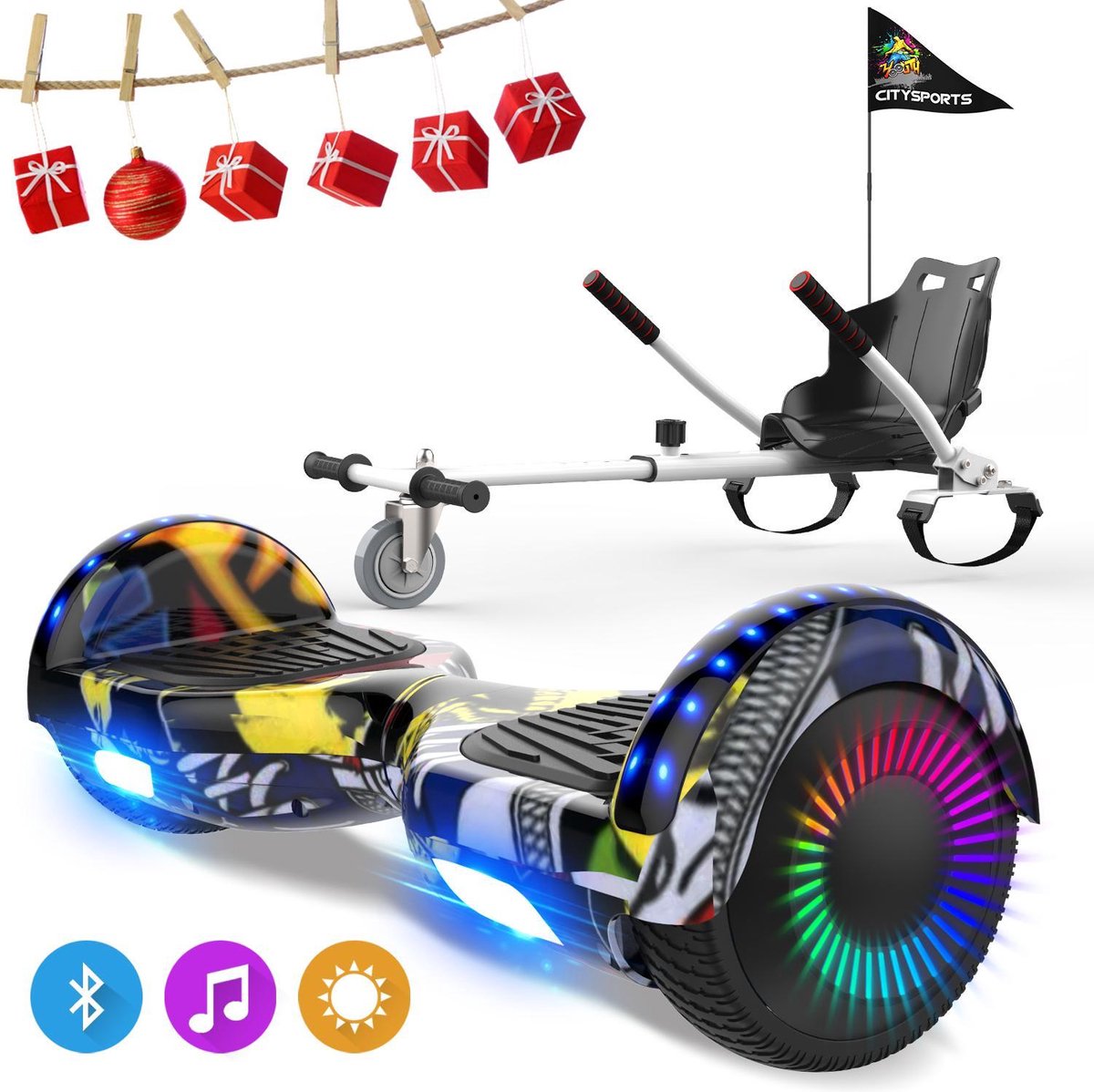 Evercross 6.5 inch Hoverboard met Flits Wielen