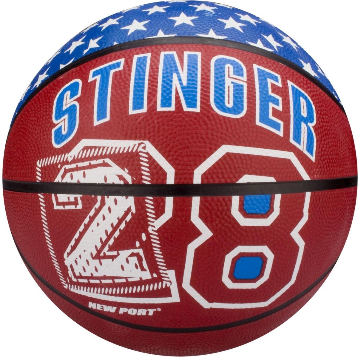 New Port Basketbal Print - Donkerblauw/Bordeaux/Wit - 7