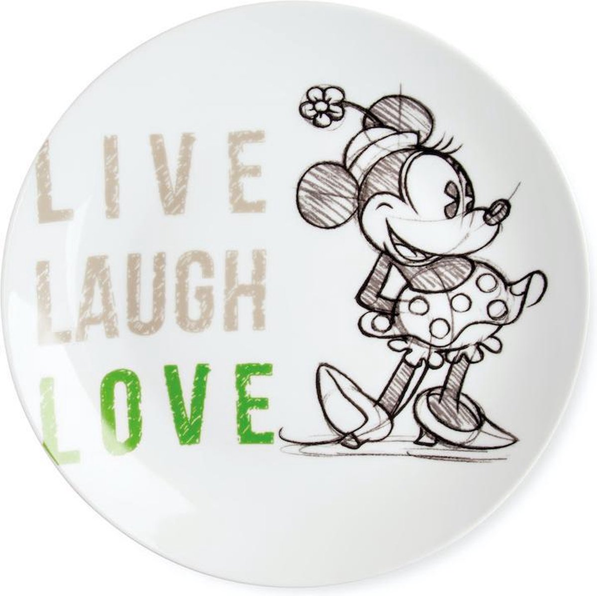 Disney Egan Bord Minnie Mouse Live Laugh Love 27cm