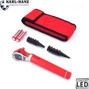 Karl-Hanz Fiber Optic Otoscoop rood met LED verlichting