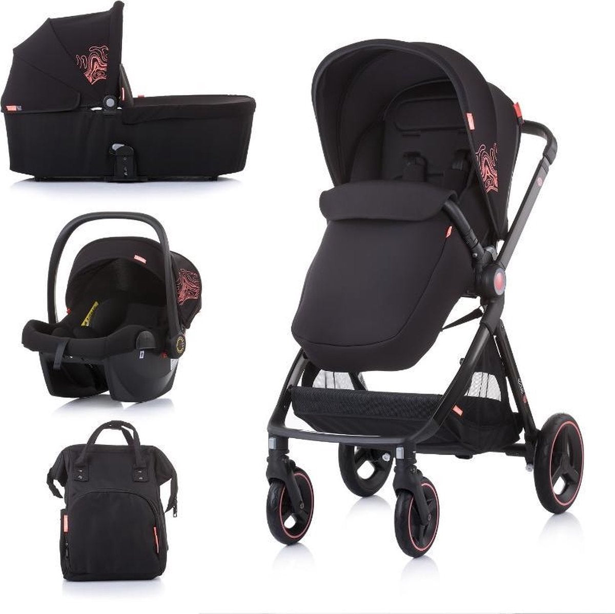 ELITE Dahalia kinderwagen inclusief maxi cosi - complete kinderwagen met luiertas - regenhoes en beenkap