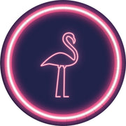 Procos Feestborden Neon Flamingo 23 Cm Navy/roze 8 Stuks