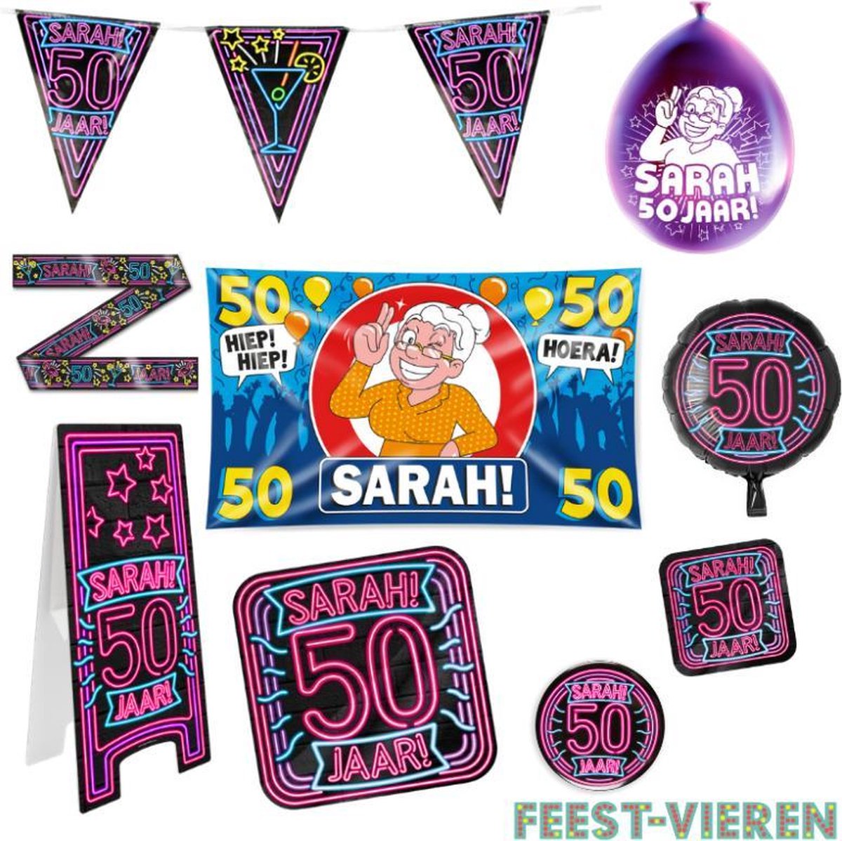 Sarah verjaardag versiering pakket XL
