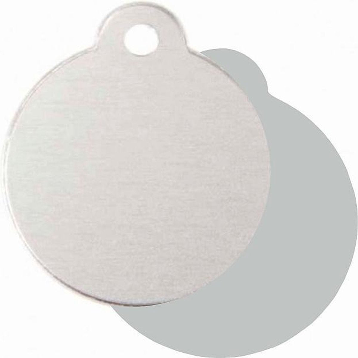 Hondenpenning Rond met lus zilver | 2 zijden graveren | Ø 27 mm