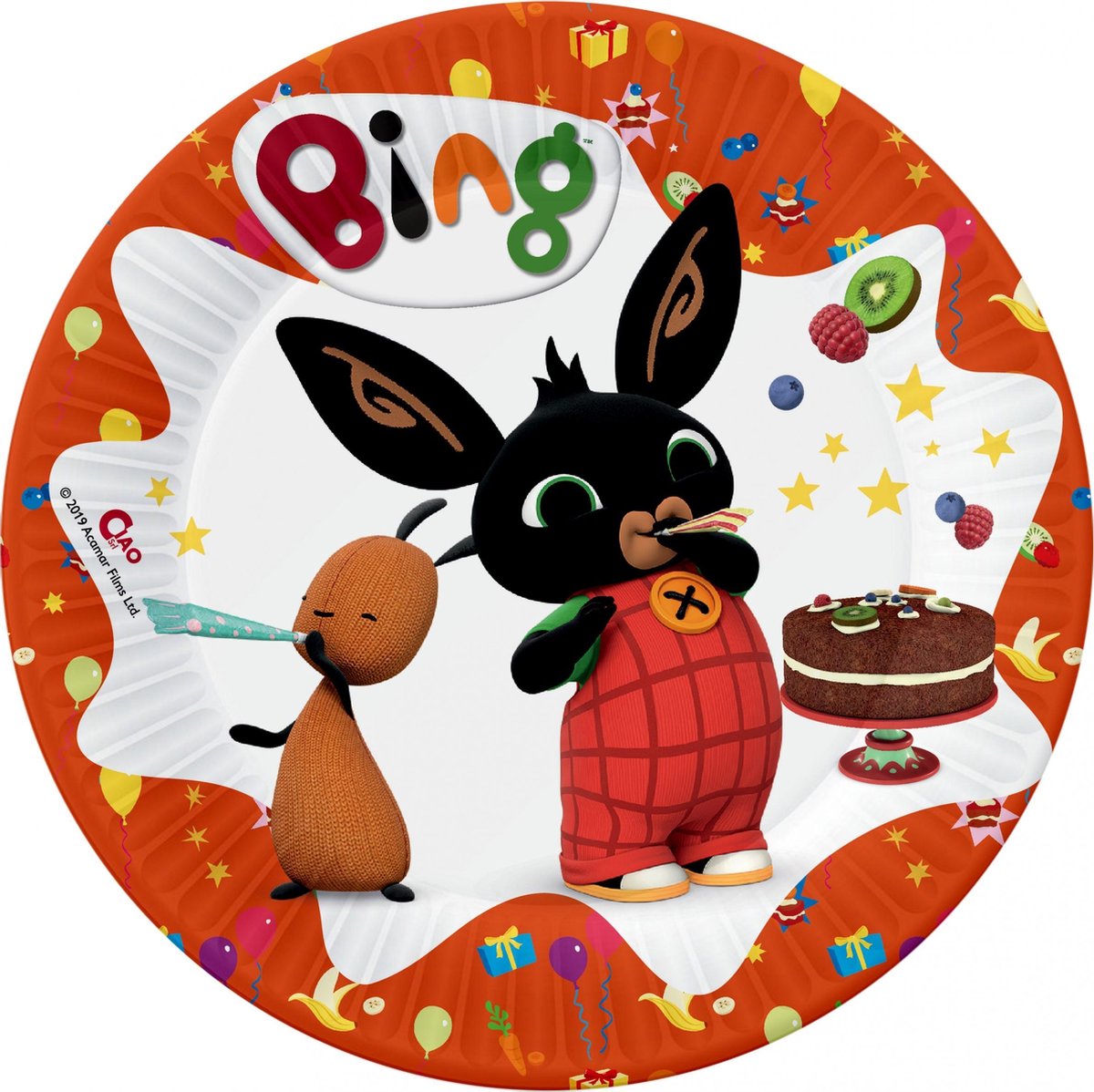 Bing Feestborden Junior 20 Cm Karton Oranje 8 Stuks