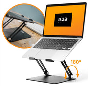 Laptop Standaard Verstelbaar en Opvouwbaar - Universele Laptopstandaard - Laptoptafel - Laptophouder - t/m 17 inch - Zwart - Macbook