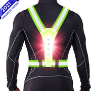 Nince Hardloop Verlichting Van Hoge Kwaliteit USB Oplaadbaar (Geel) - Hardloopvest Geel - Reflecterend vest