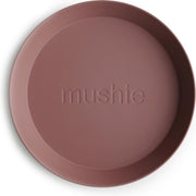 Mushie bord rond Woodchuck - set van 2 Bruin