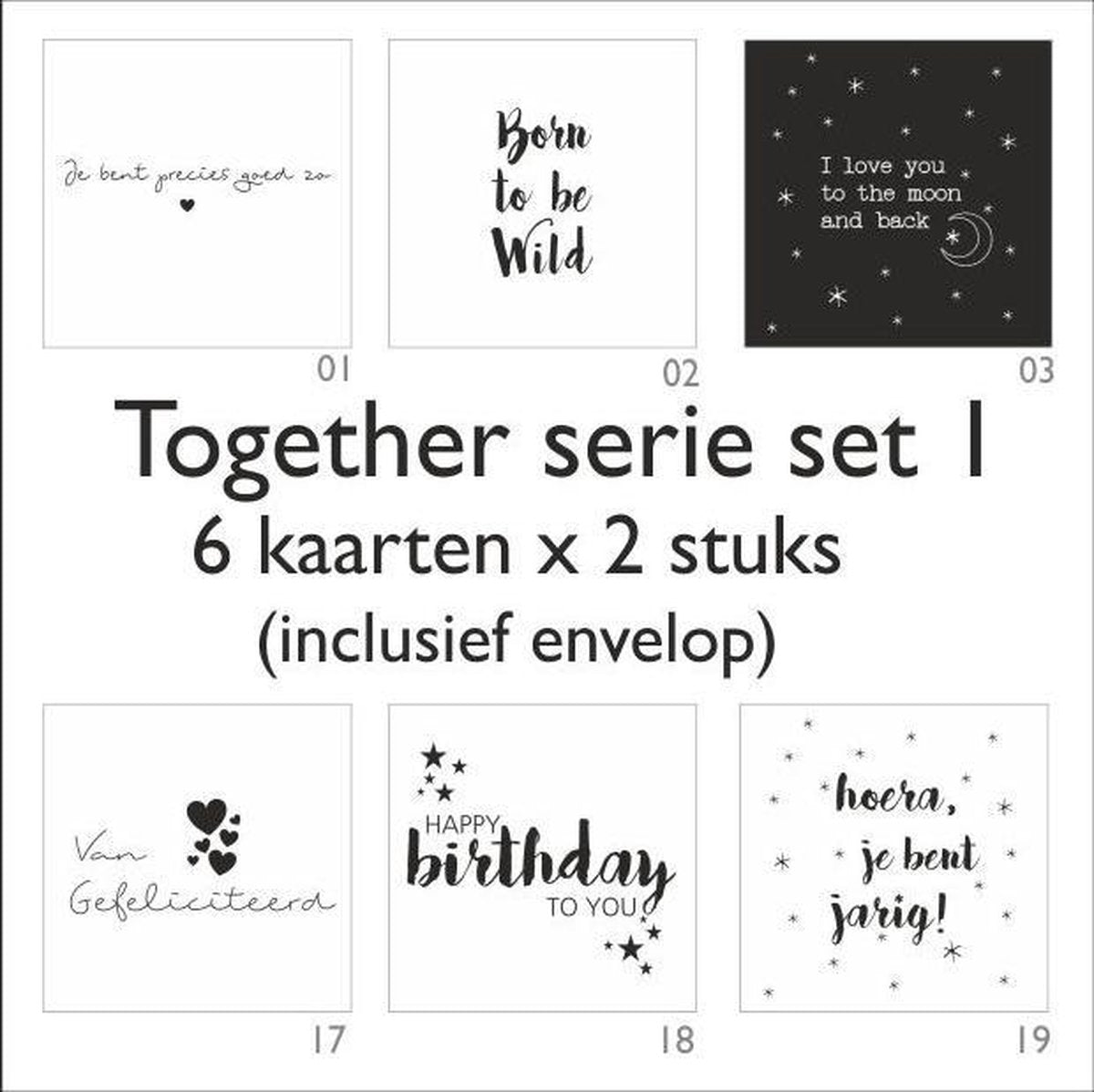 Wenskaarten Together - Set van 12 stuks