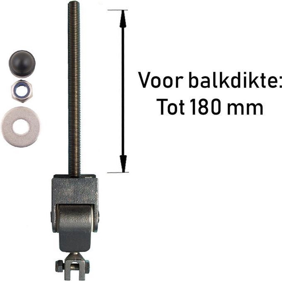 Schommelhaak RVS Openbaar Premium M12 (200mm.) (1 stuk)