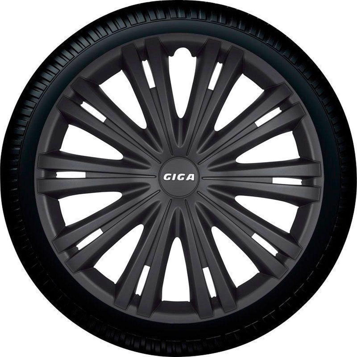 Autostyle Wieldoppen 15 inch Giga Mat zwart - ABS