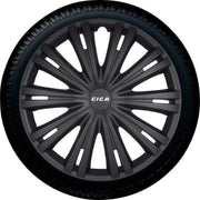 Autostyle Wieldoppen 15 inch Giga Mat zwart - ABS