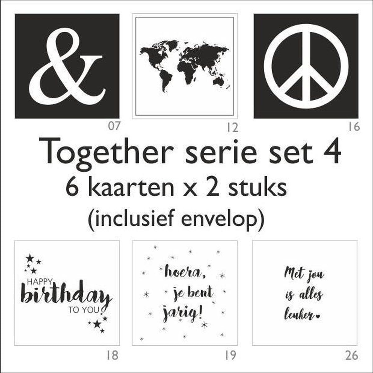 Wenskaarten Together - set van 12 kaarten