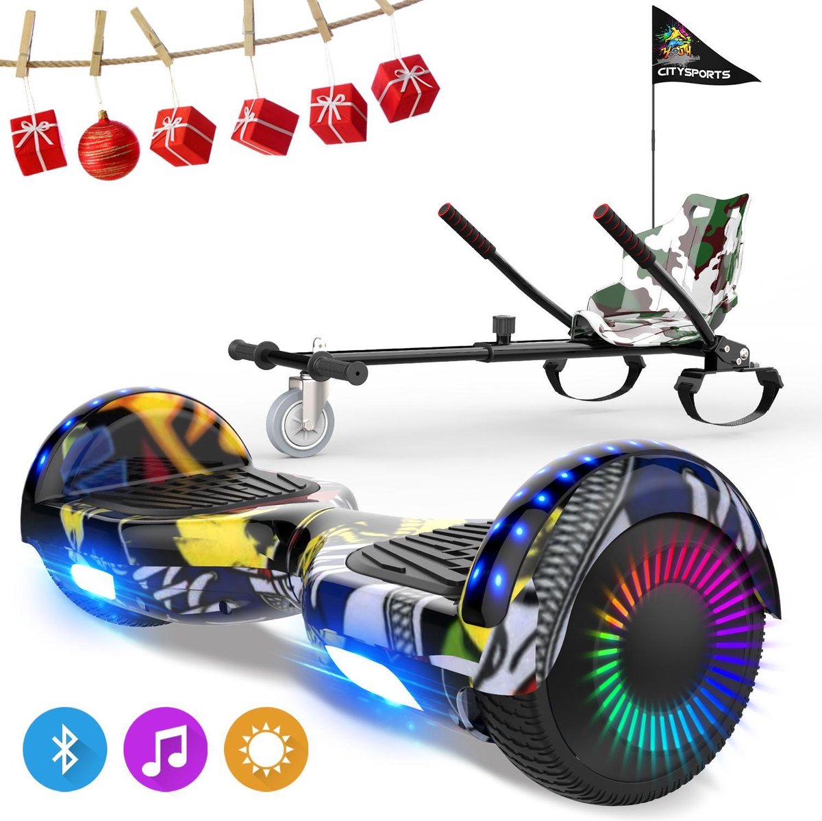Evercross 6.5 inch Hoverboard met Flits Wielen