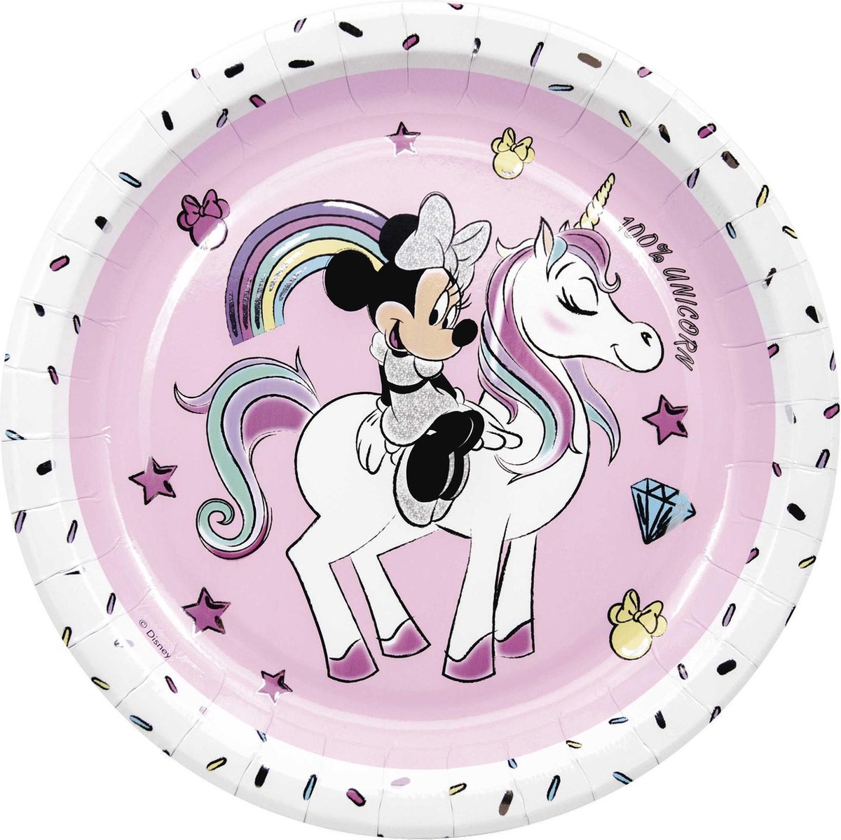 PROCOS - 8 kartonnen Minnie en de eenhoorn borden - Decoratie > Borden