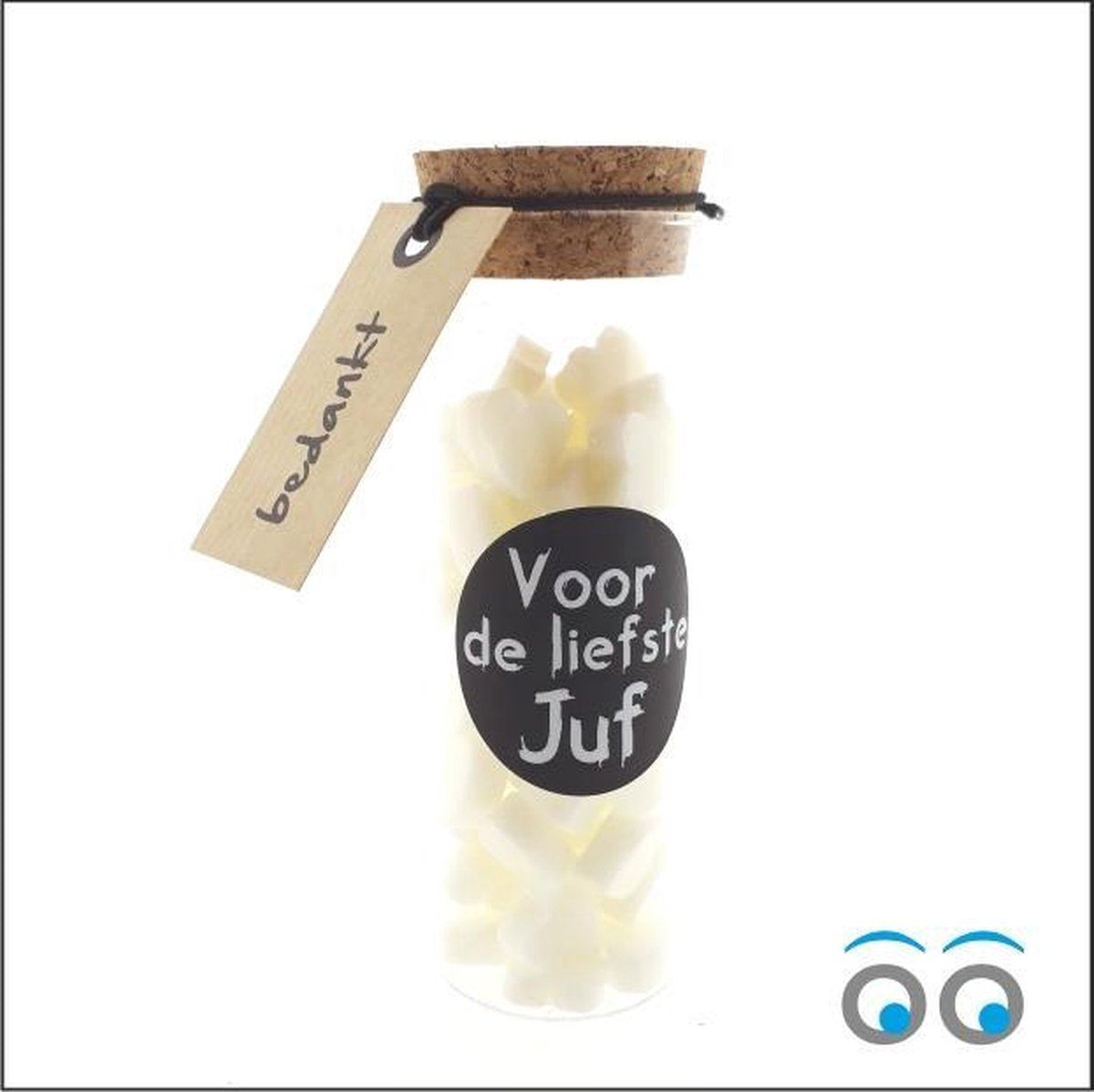 Juf bedankt - hartjes zeep in een tube - Juf kadootje
