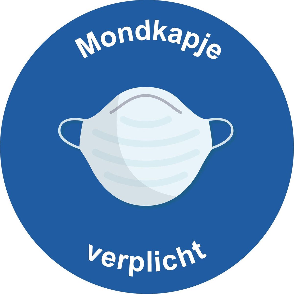 Vloersticker mondkapje verplicht blauw ø25cm| Corona sticker | Covid sticker