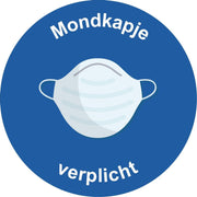 Vloersticker mondkapje verplicht blauw ø25cm| Corona sticker | Covid sticker