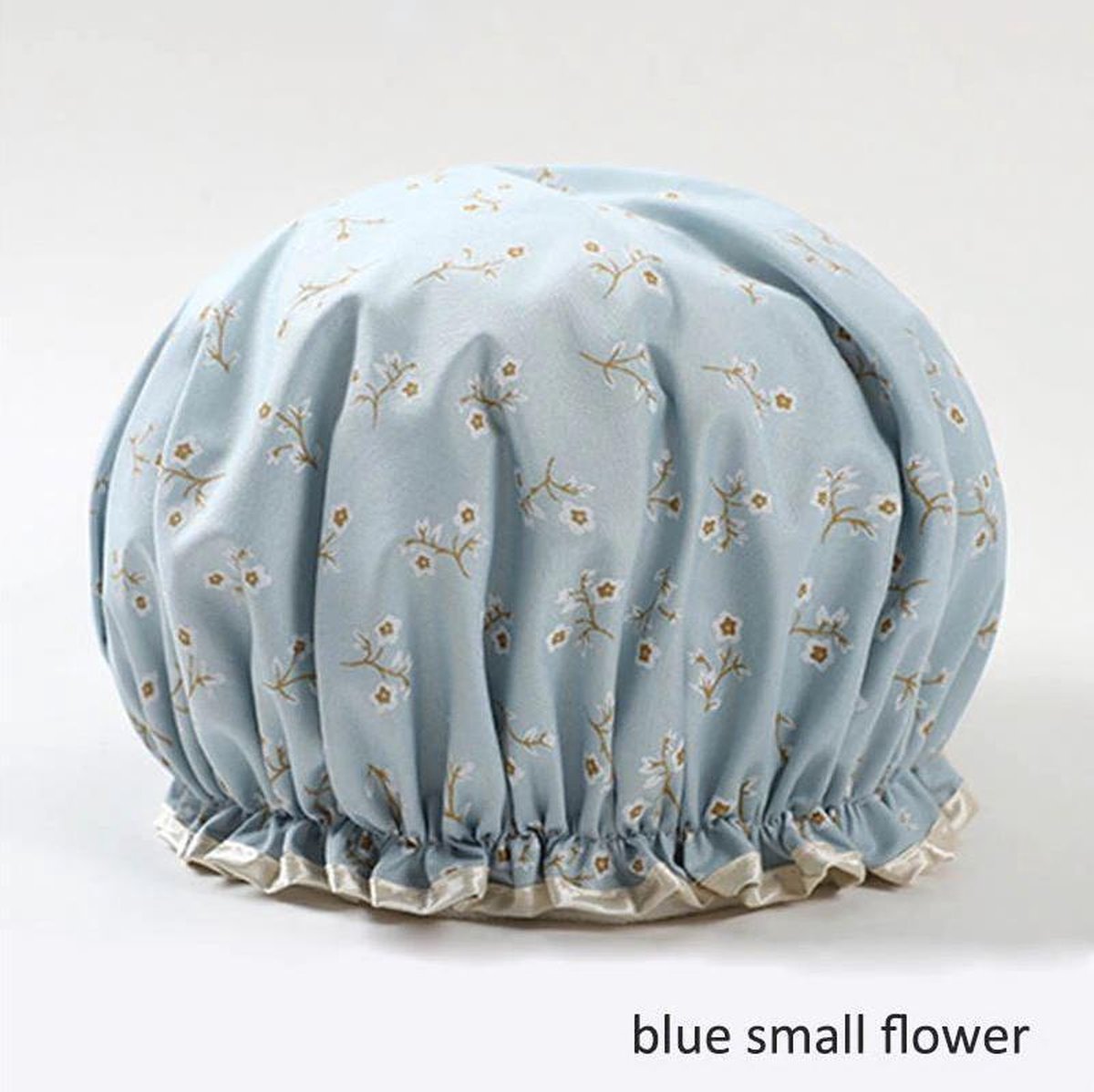 Dikke 1Stuks Douche muts - Shower Cap - Blue Small Flower - Waterdicht - BadMuts  - Dubbele Laag - Douchemuts Haar Cover Bedekking - Vrouwen Benodigdheden DoucheCap Badkamer Accessoires