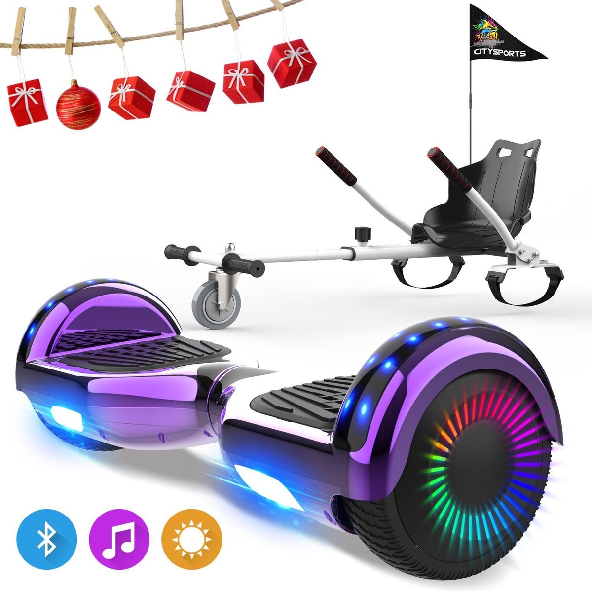 Evercross 6.5 inch Hoverboard met Flits Wielen