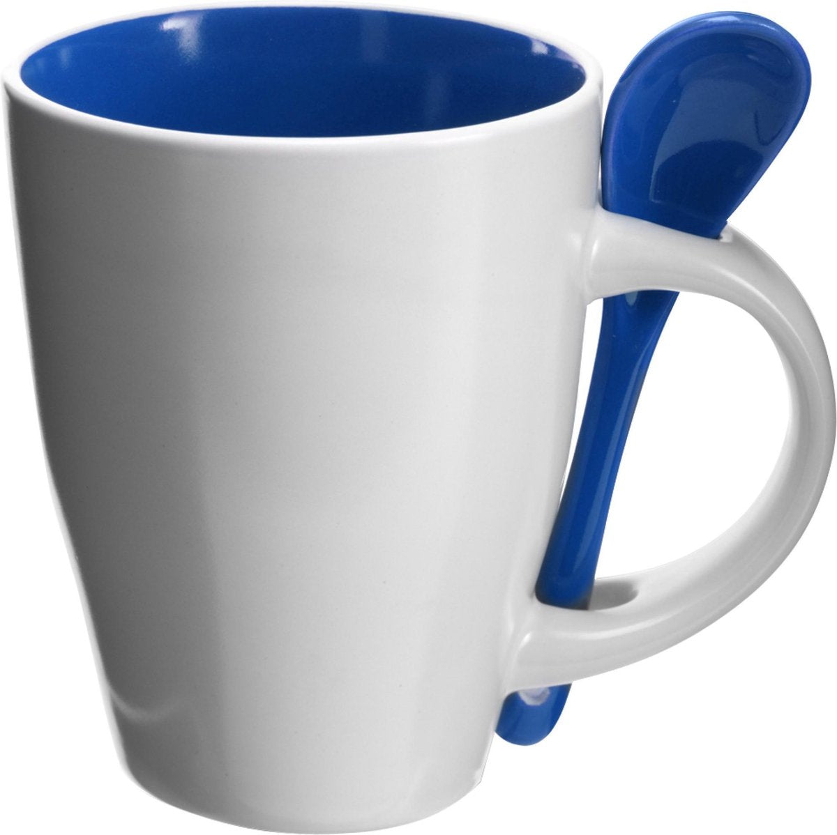 set van 2 stuks Beker 300ml Mok binnenzijde en lepel Blauw