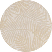 MixMamas Rond Tafelkleed Gecoat Jacquard - Ø 140 cm – Palm Leaves - Beige