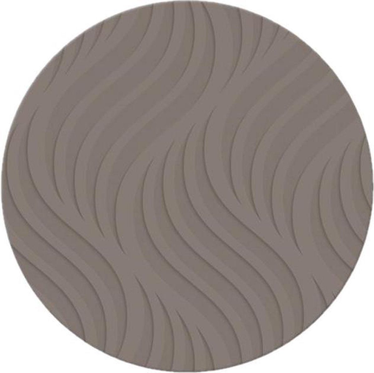 Ronde placemat taupe met wave patroon 37 cm - Placemats/onderleggers - Tafeldecoratie