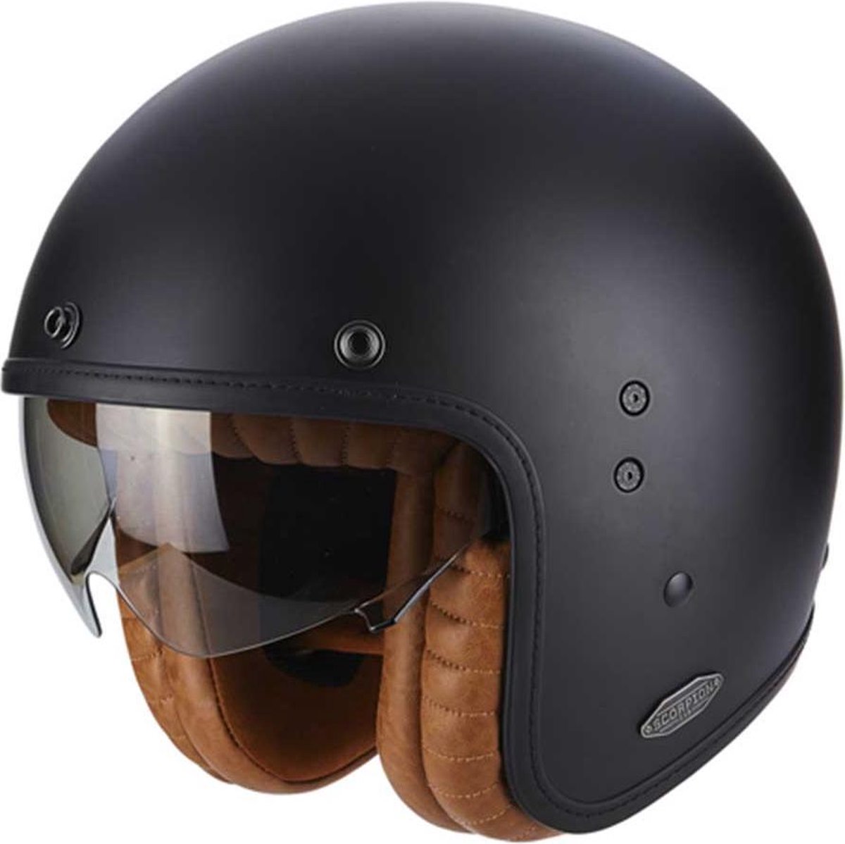 Scorpion Belfast Luxe Mat Zwart Jethelm - Motorhelm - Maat L