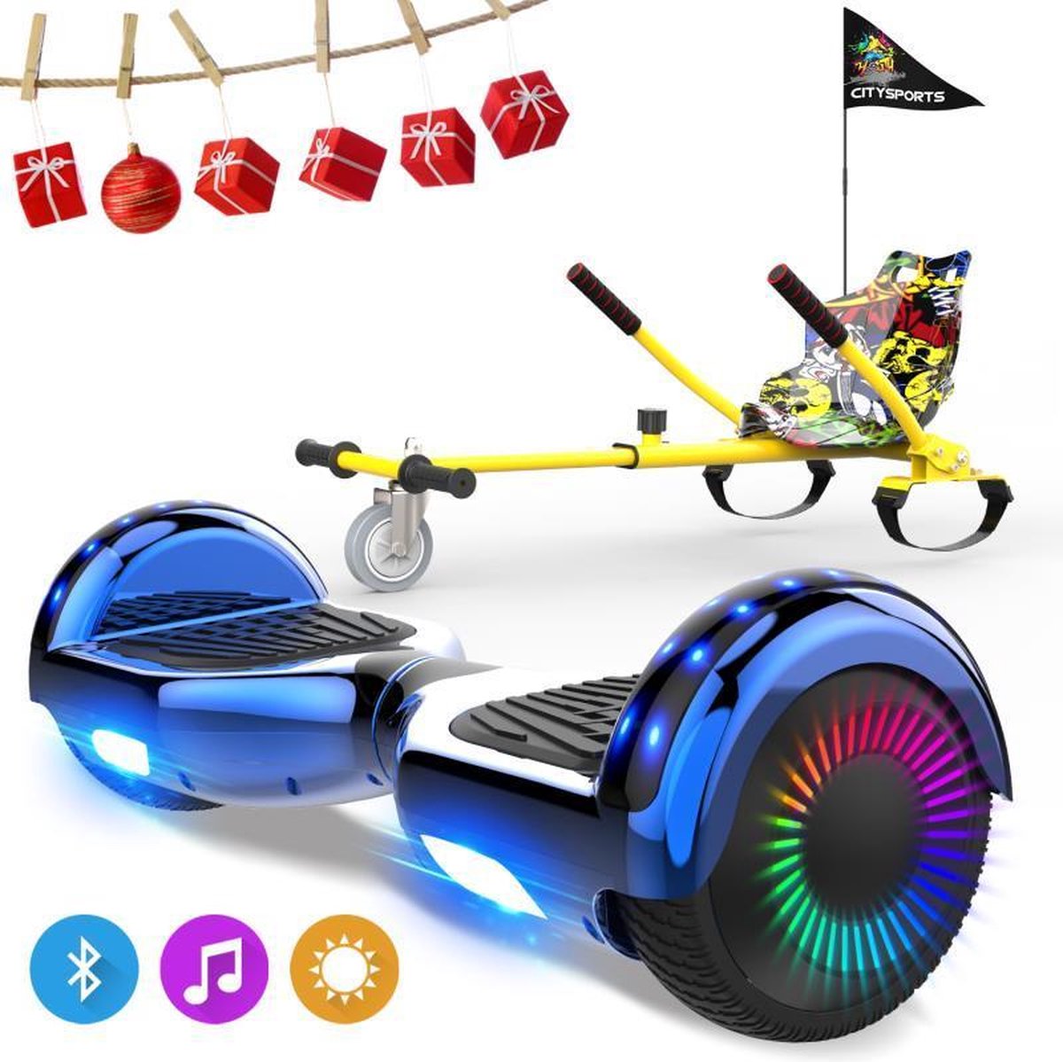 Evercross 6.5 inch Hoverboard met Flits Wielen