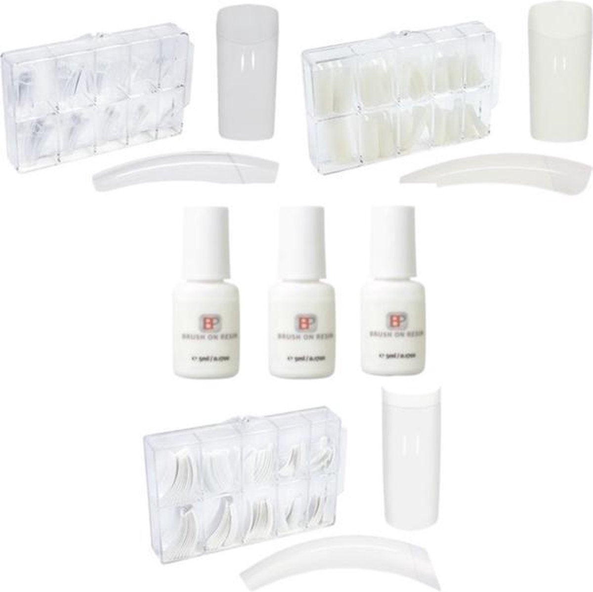 Nepnagel Set 3 x 100 stuks in 3 kleuren - Transparant