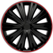 Autostyle Wieldoppen 15 inch Giga Zwart/Rood - ABS