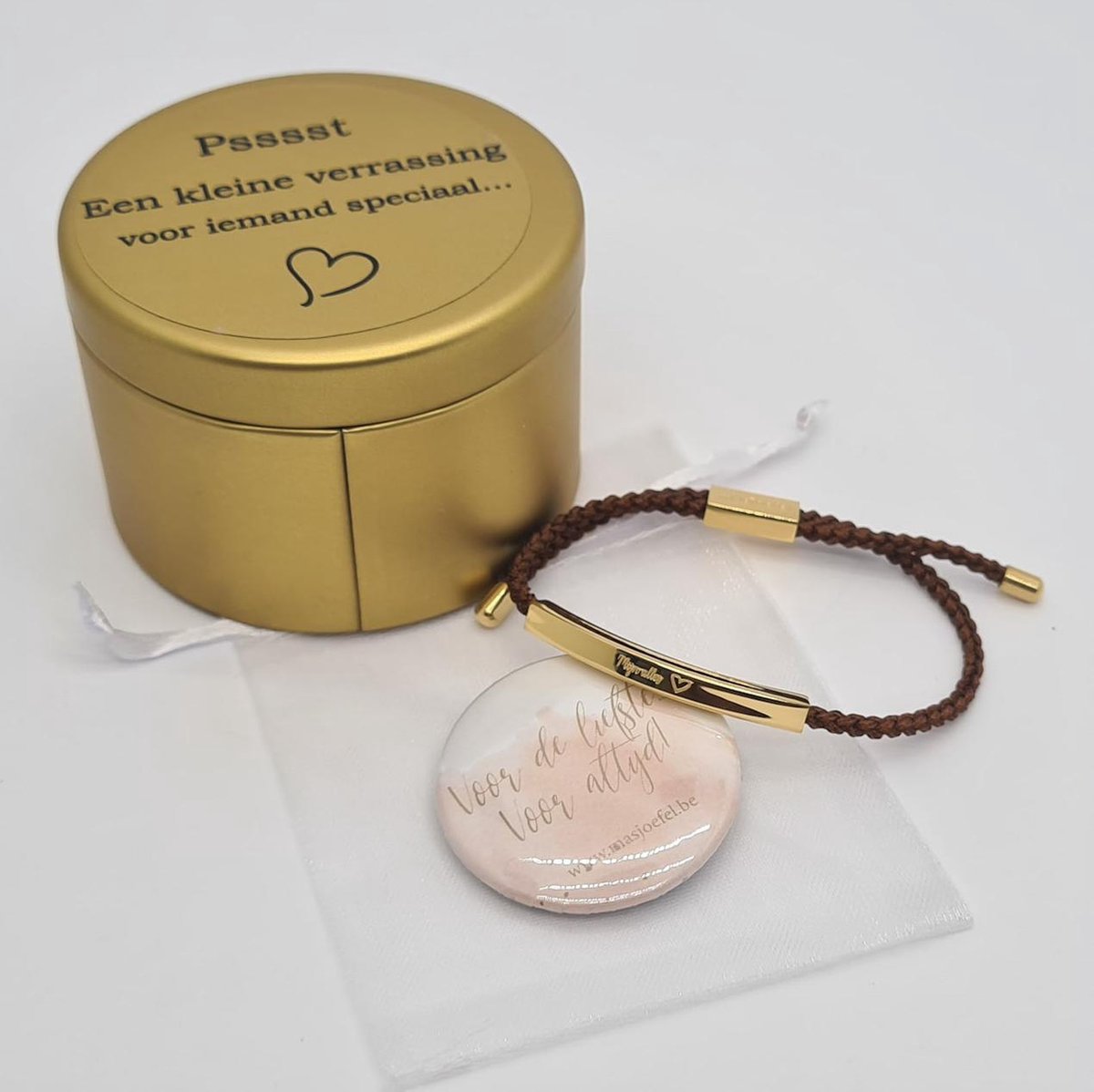 geschenkdoosje "mijn alles bruin goud.  kerst