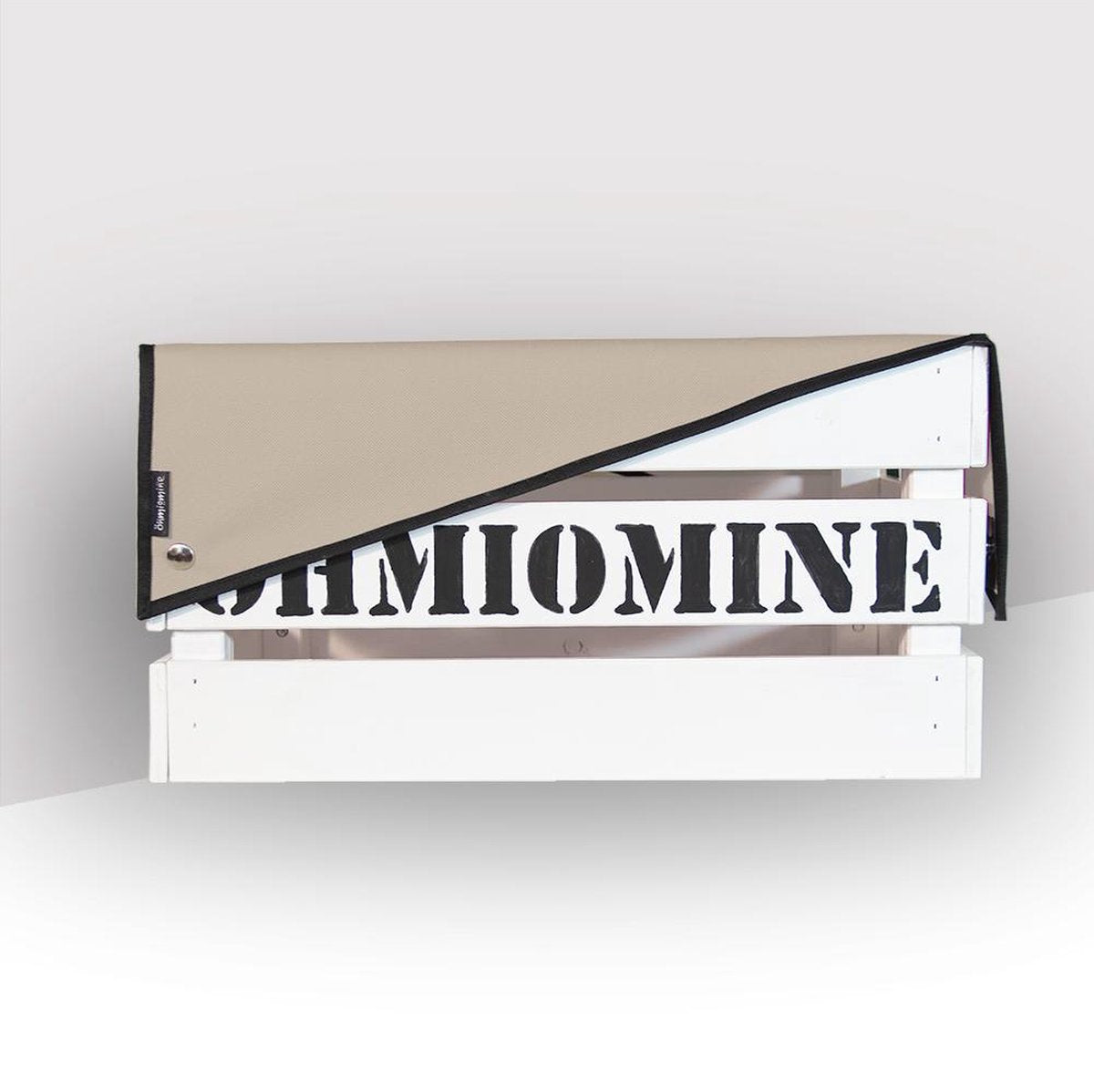 Ohmiomine Transporter Fietskrat Wit inclusief Beter Beige Afdekhoes