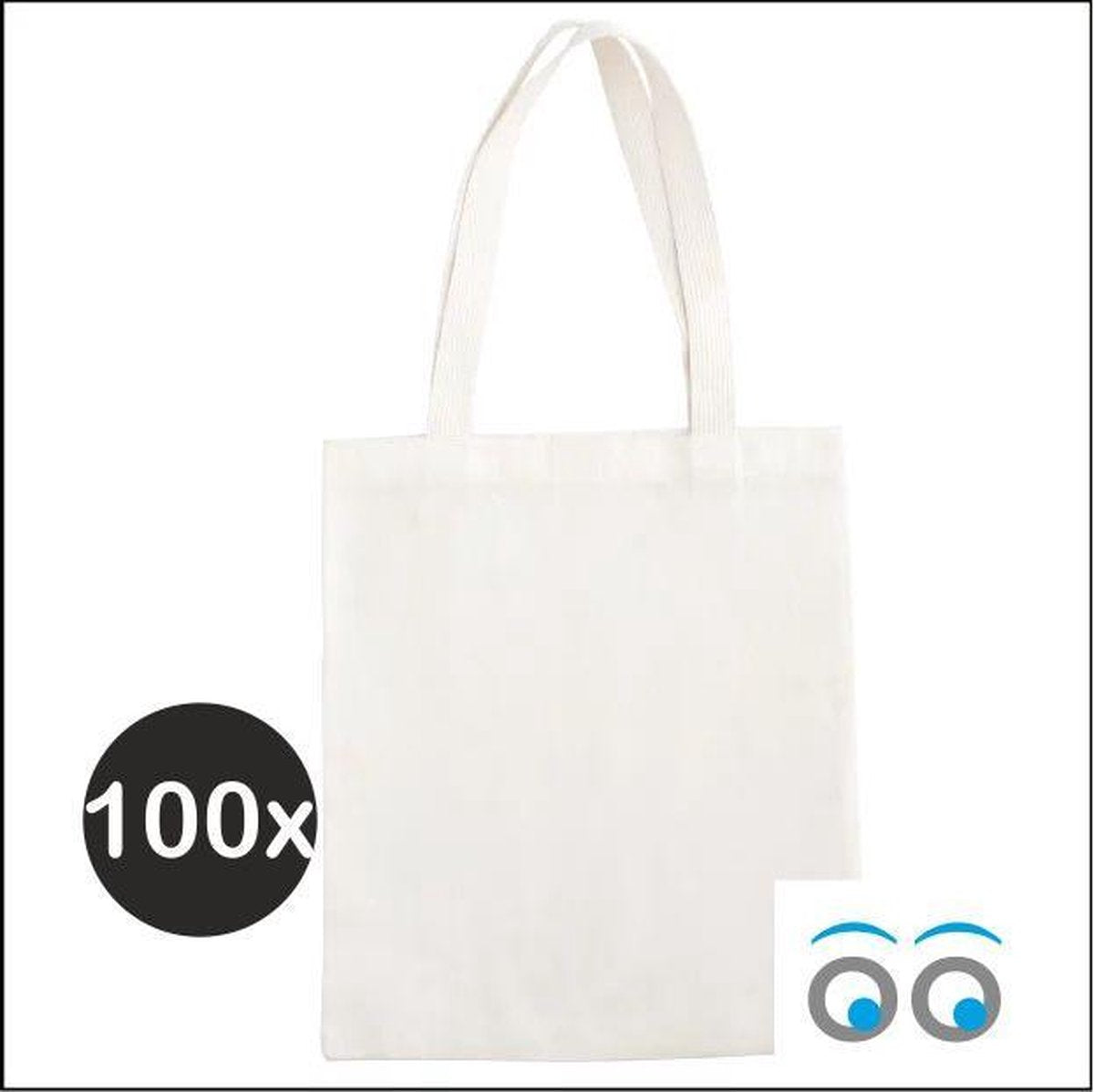 100 stuks katoenen tassen wit (40 x 35 cm)